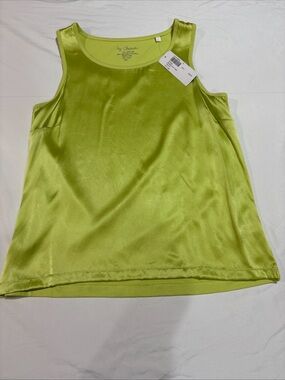 By Chicos Refined Silky Tank Soft Lime Sz 1 NWT